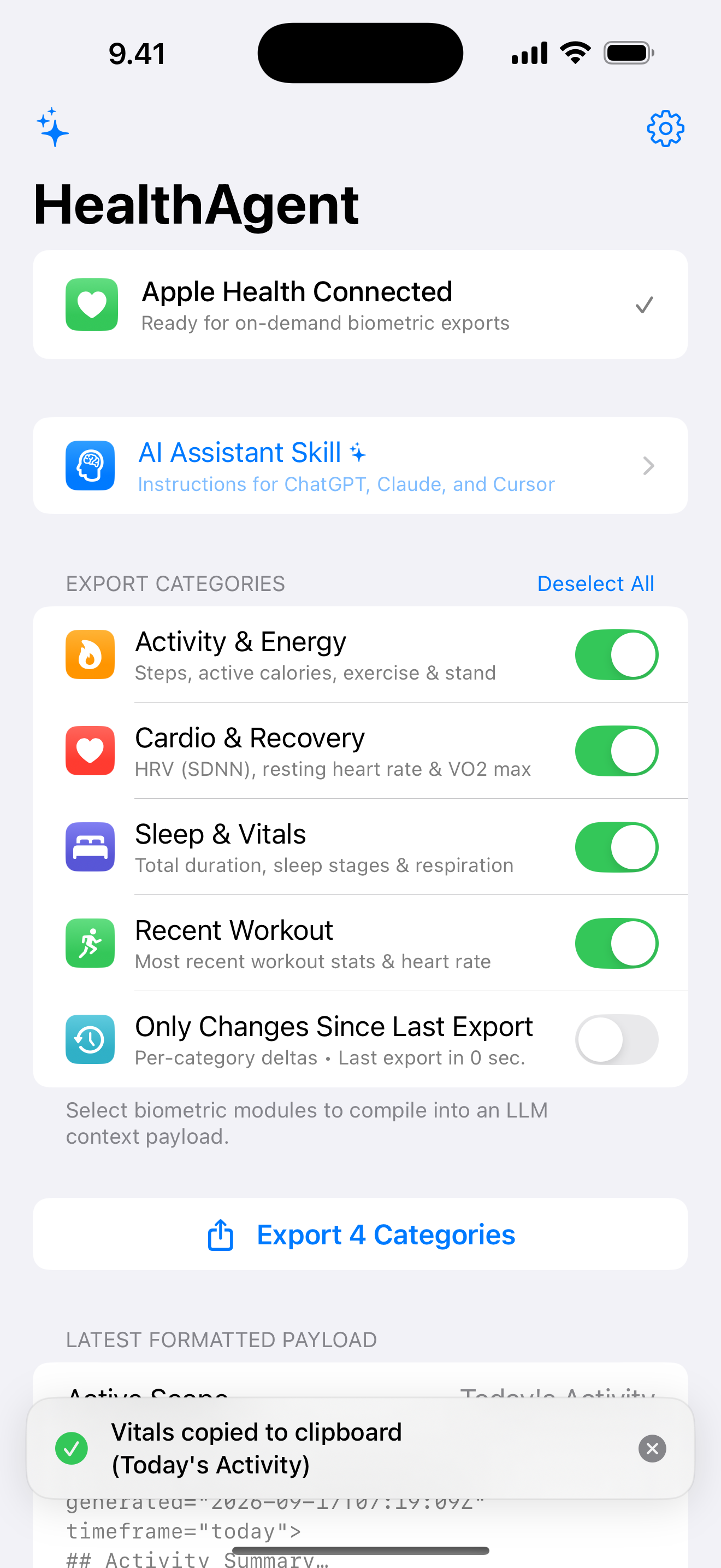 HealthAgent iPhone Screen Preview
